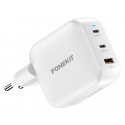 FoneKit GaN PD 100W - сетевое зарядное устройство, USB-C + USB-C + USB-A, белый FoneKit GaN PD 100W - сетевое зарядное устройство, USB-C + USB-C + USB-A, белый