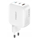 FoneKit GaN PD 100W - сетевое зарядное устройство, USB-C + USB-C + USB-A, белый FoneKit GaN PD 100W - сетевое зарядное устройство, USB-C + USB-C + USB-A, белый