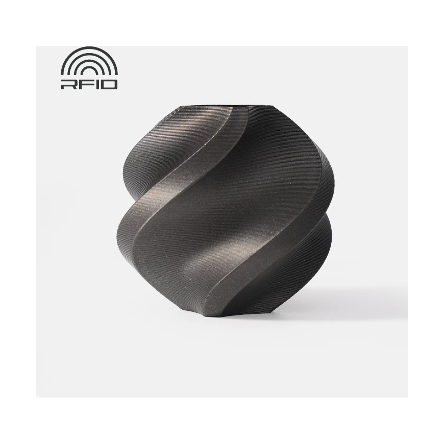 Bambu Lab PLA Metal plastikas 1.75mm 1kg - komplektuojamas su daugkartine rite - Pilkas Metallic – 2