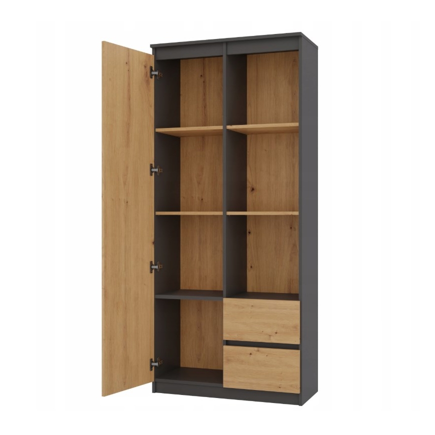 Topeshop RS-80 BILY ANTHRACITE/OAK ARTISAN office bookcase – 3
