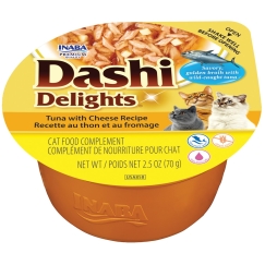 INABA Dashi Delights tunas su sūrio receptu - drėgnas kačių maistas - 70g