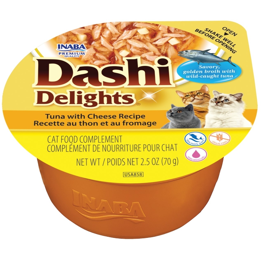 INABA Dashi Delights tuunikala juusturetseptiga - märg kassitoit - 70g