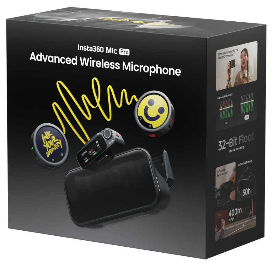 Insta360 Mic Pro (2 TX + 1 RX) langaton mikrofoni, musta – 5