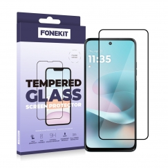 FoneKit Full Cover apsauginis stiklas, Motorola Moto G87/G77/G67
