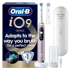 Электрическая щетка Oral-B iO9, розовая + зарядный дорожный чехол