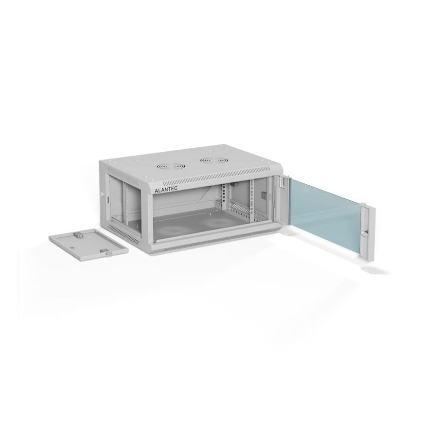 ALANTEC 19" 4U 600x450 wall-mounted cabinet, grey – 3