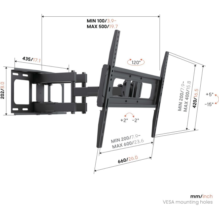 Vogel's Up 6055 Forward Motion+ TV-seinäteline L – 2