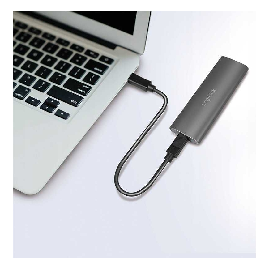 LogiLink UA0389 - Externes M.2 NVMe & SATA HDD/SSD Gehäuse USB 3.1 silber - Gehäuse - USB 3.0 – 2