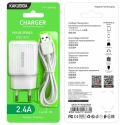 iKaku KSC-373 võrgu laadija (2 x USB) Lightning 2.4A 1m valge iKaku KSC-373 võrgu laadija (2 x USB) Lightning 2.4A 1m valge
