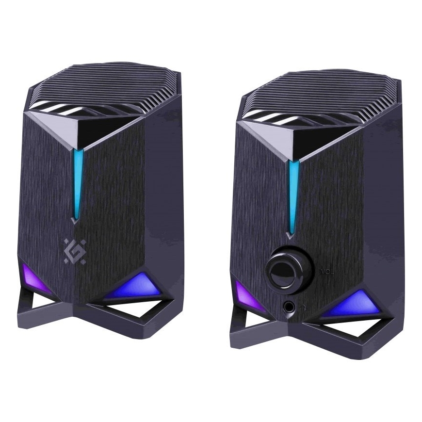 Garsiakalbiai Defender Rocket 2.0 6w LED USB, juodas – 2