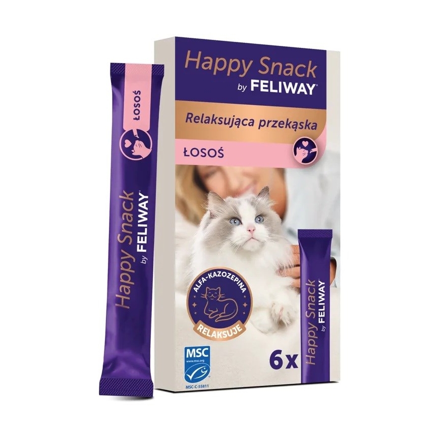 CEVA Feliway Happy snack Lõhe - kassitera - 6x15g