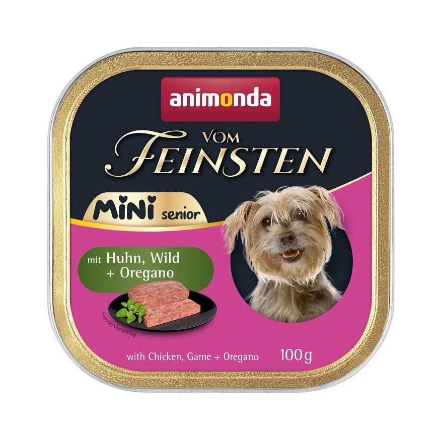 ANIMONDA Vom Feinsten Senior Mini Chicken with game and oregano - wet dog food - 100g