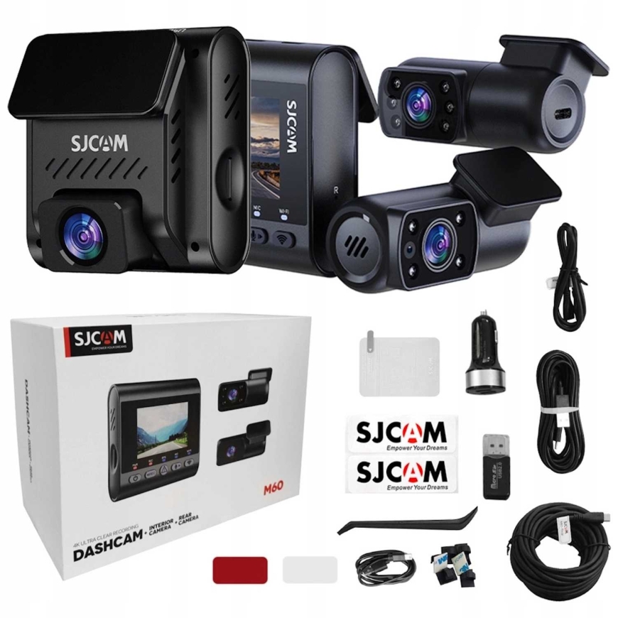 Sjcam M60 4K Wi-Fi DVR + GPS + Wi-Fi + передняя + задняя + внутренняя – 4