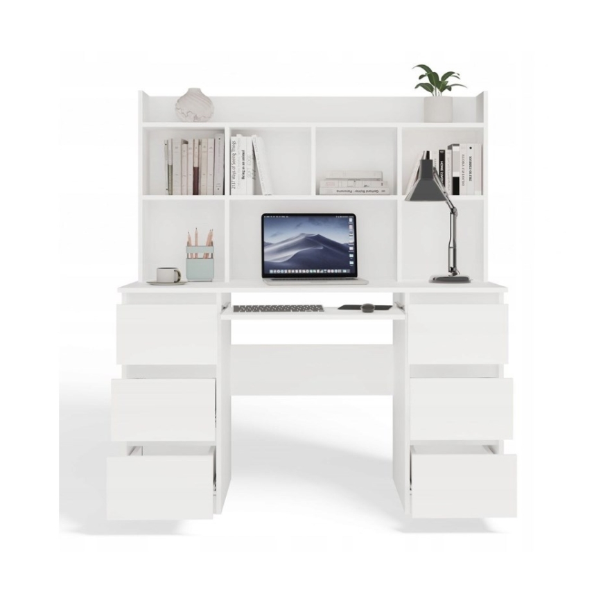 KUBA Desk Set + Extension Piece, White – 5
