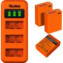 Rollei NP-W126 3-pack battery and charger set
