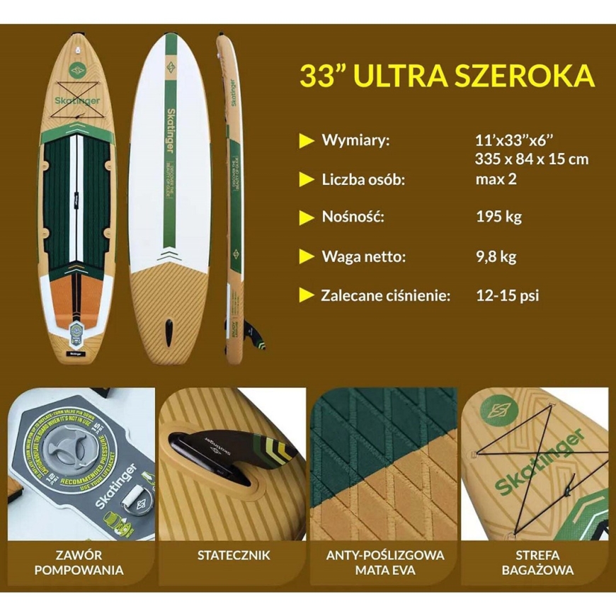 SKATINGER Peninsula Trojan Horse 335x84x15 touring SUP-lauta – 2