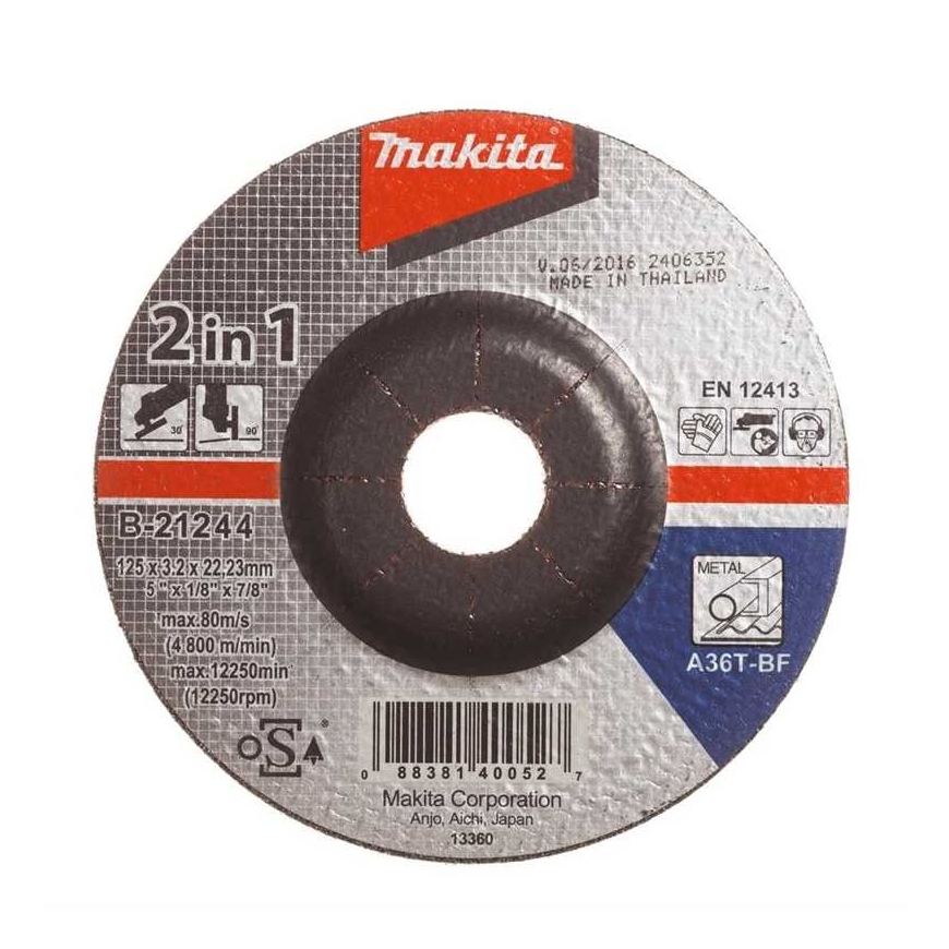 Дисковый шлифовальный круг Makita 5" (125X3.2X22.23MM)A36T