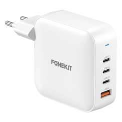 FoneKit GaN PD 165 W kiirpinkla, 3 × USB-C + USB-A, valge