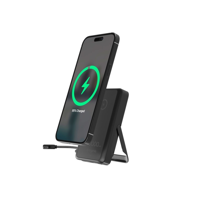 Gembird PB10-WPC15MS-01 Magnetic wireless powerbank with integrated stand, 15W, 10000 mAh, black – 5