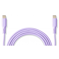 Fuj:tech USB-C silikona kabelis, violets, 1,5 m