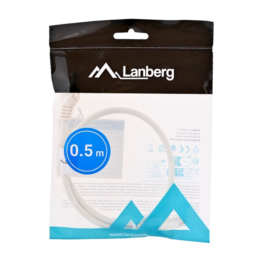 Lanberg PCU6-10CC-0050-W networking cable White 0.5 m Cat6 U/UTP (UTP) – 2
