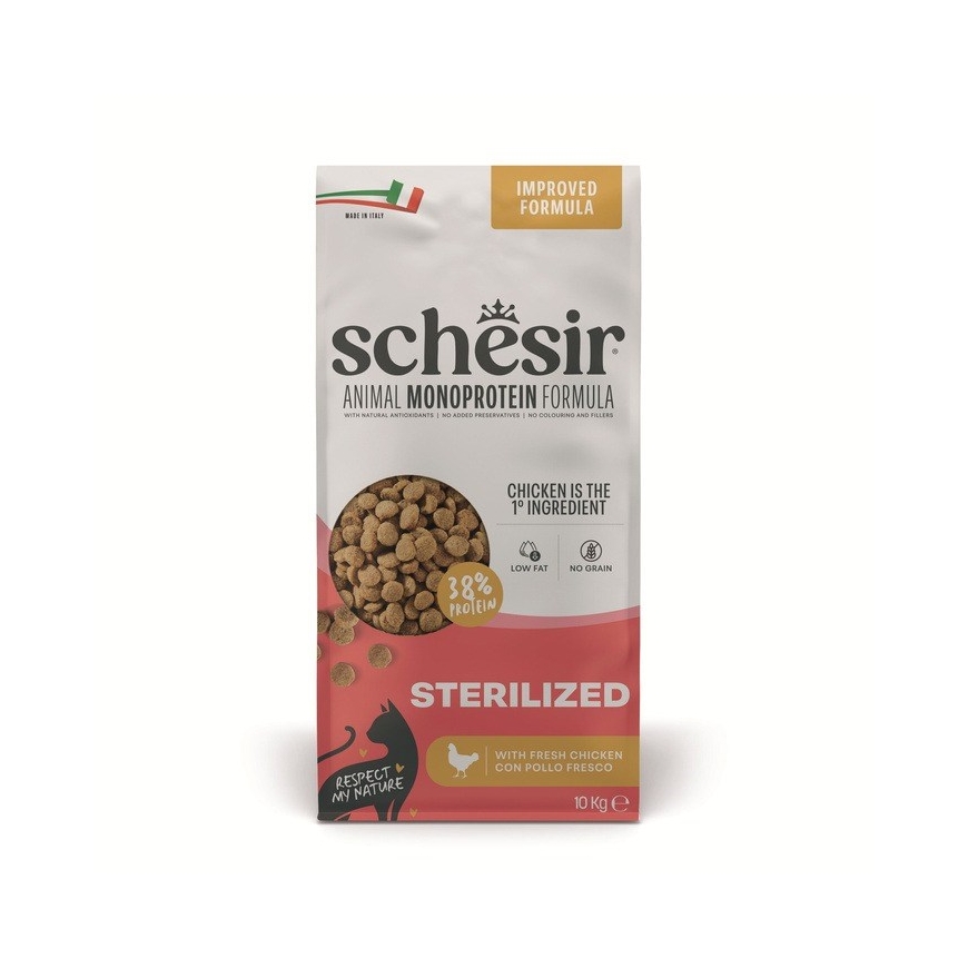 SCHESIR Animal Mono Protein Formula Sterilized chicken – dry cat food – 10 kg