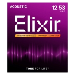 Elixir 16052 Fosforo bronzos Light NW - akustinės gitaros stygos (12-53)