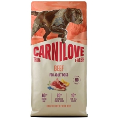 CARNILOVE CARNILOVE TRUE FRESH Sausā barība suņiem ar liellopa gaļu pieaugušajiem visām šķirnēm 12 kg