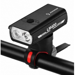 JOHORSE USB laaditav jalgratta esituled, 400LM LED jalgratta esilamp, kahekordne kiirus, alumiiniumist korpus, akuindikaator, ve