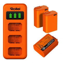 Rollei NP-FW50 3-Pack Battery and Charger Set