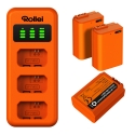 Rollei NP-FW50 3-Pack Battery and Charger Set