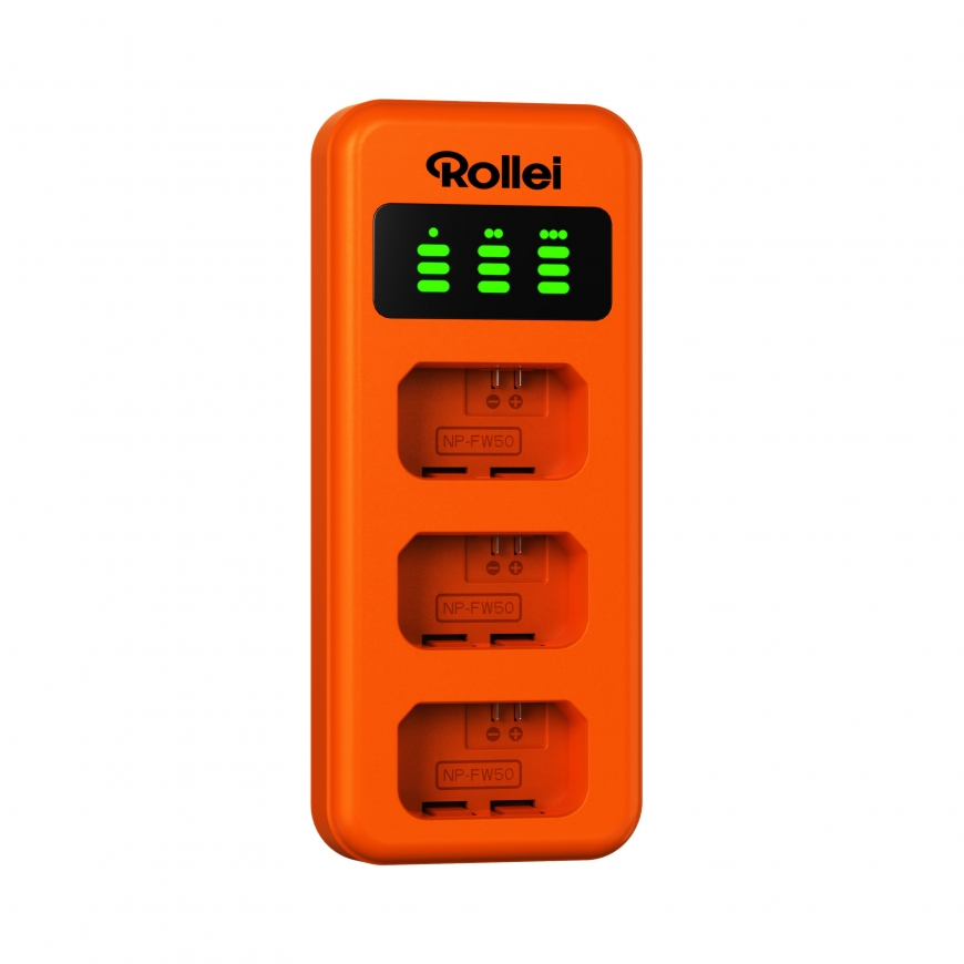 Rollei NP-FW50 3-pack akude ja laadijate komplekt – 4