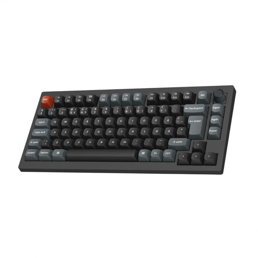 Keychron V1 Ultra 75% 8K Tri-Mode K POM Red Wireless Mechanical Keyboard, Black – 3