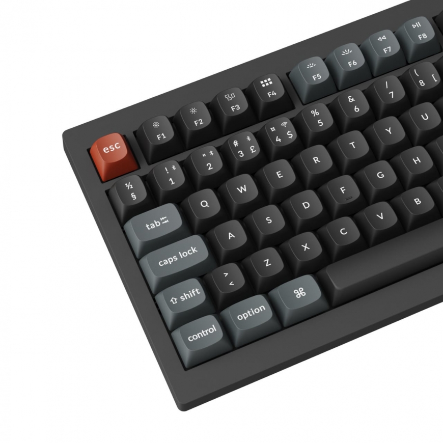 Keychron V1 Ultra 75% 8K Tri-Mode K POM Red bezvadu mehāniskā klaviatūra, melna – 4