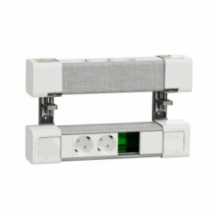 SCHNEIDER ELECTRIC UNICA SYSTEM+ GALDA VIENIŅA 4XSCHUKO+USB A/C+RJ45 OPT, BALTA/PELĒKA