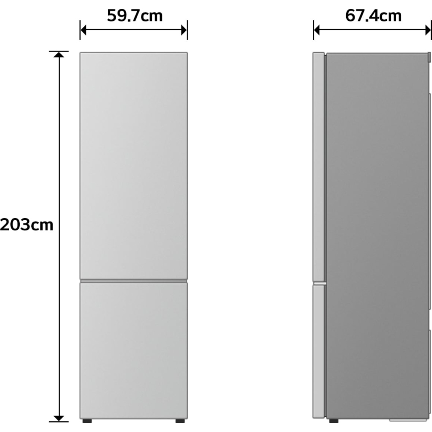 Холодильник-морозильник LG GBBSJ2CCEP, черный, 2 м – 3
