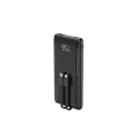 Gembird PB10-PD20-LCD-01 Ātras uzlādes akumulators ar integrētajiem kabeļiem, 20 W, 10000 mAh, melns