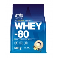 Star Nutrition Whey-80 Vanilės baltymų milteliai, 500 g