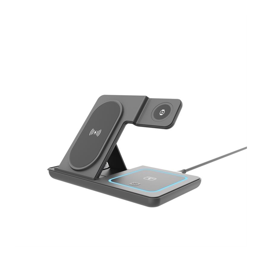 Gembird TA-WPC31A-01-BK 3-in-1 sulankstoma belaidė įkrovimo stotelė – 2
