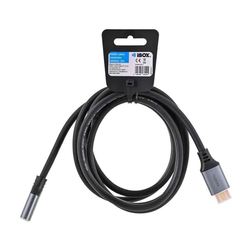 IBox ITVFMHD012 HDMI to HDMI 4K extension cable with gold plug 2 m – 2