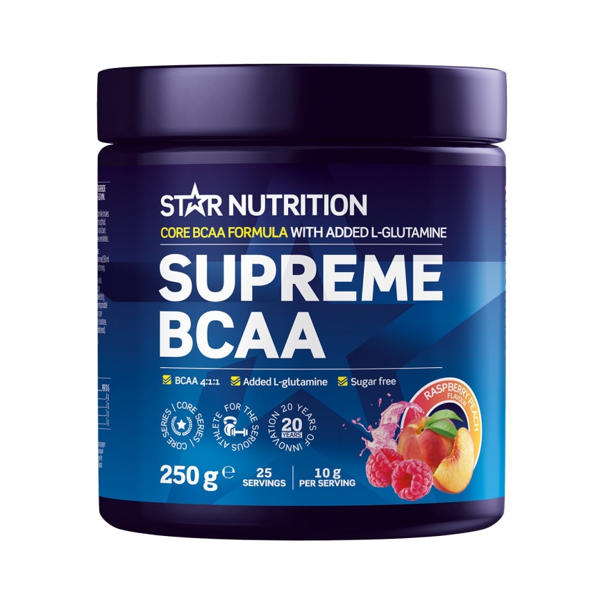 Star Nutrition Supreme Raspberry Peach BCAA pulveris, 250 g