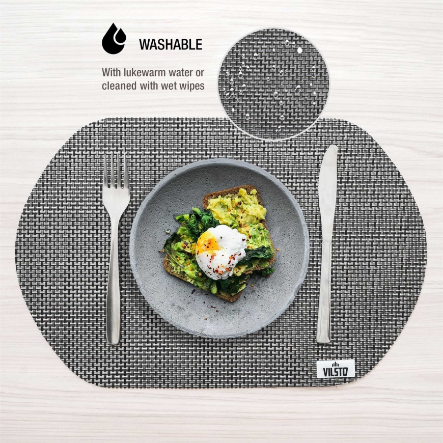 VILSTO Heat resistant table mats (4pcs) Grey – 3