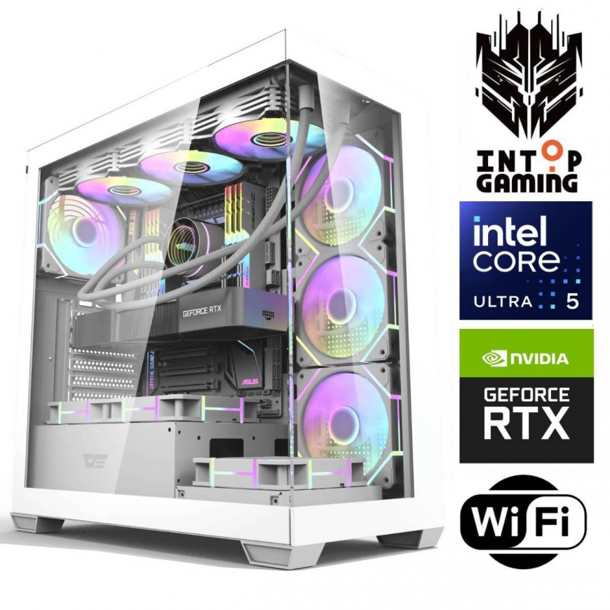 INTOP Ultra 5 250KF Plus 64GB DDR5 1TB SSD M.2 NVME RTX5070 12GB WiFi no-OS