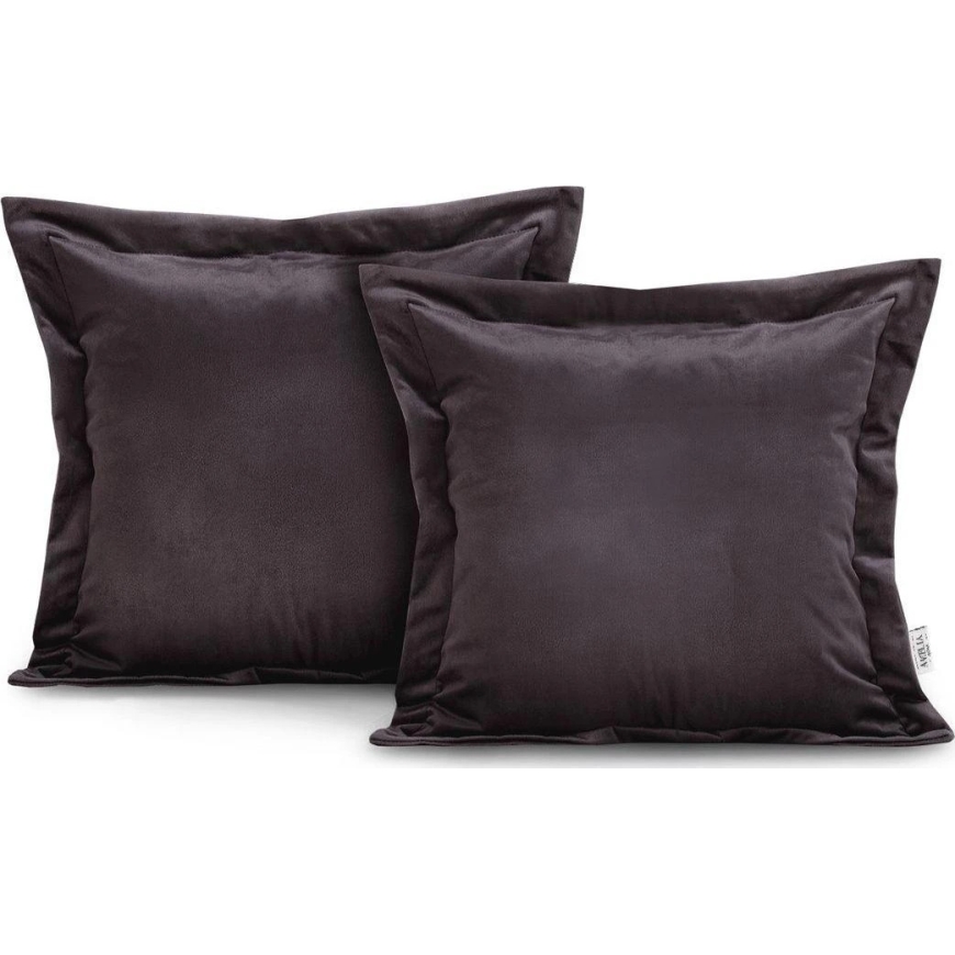 AmeliaHome Velvet Pillow Covers 45×45 Dark Brown