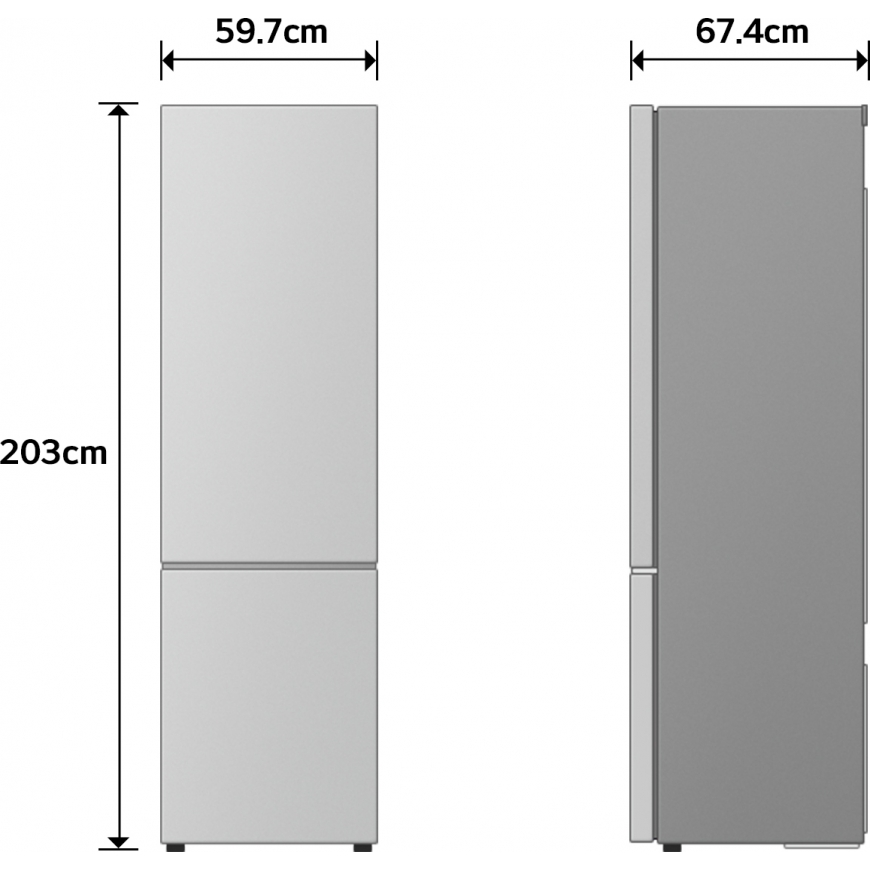 LG GBBSJ2CCEP refrigerator freezer, black, 2 m – 3