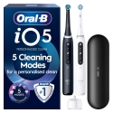 Oral-B iO5 elektrinė dantų šepetėlis, juodas ir baltas + kelioninė dėžutė Oral-B iO5 elektrinė dantų šepetėlis, juodas ir baltas + kelioninė dėžutė