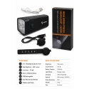 Laetav jalgrattatuled 120dB elektrilise signaaliga, 300 luumenit LED jalgrattatuli, USB laetav, juhtraua kaugjuhtimisseade Laetav jalgrattatuled 120dB elektrilise signaaliga, 300 luumenit LED jalgrattatuli, USB laetav, juhtraua kaugjuhtimisseade