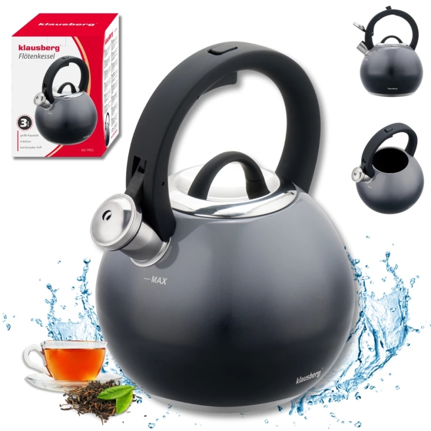 Kettle, Stainless Steel Kettle 3 l Graphite Gloss, Klausberg KB-7955 – 4