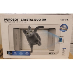 TÜHISTATUD. | Purobot Crystal Duo kaameraga isepuhastav kassiliivakast | Valge | PUUDUB SISENE PAKEND, DEMO