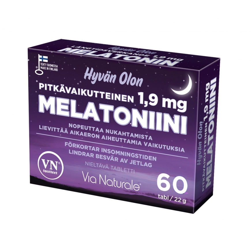 Via Naturale Long-Lasting Melatonin 1.9 mg, 60 tablets